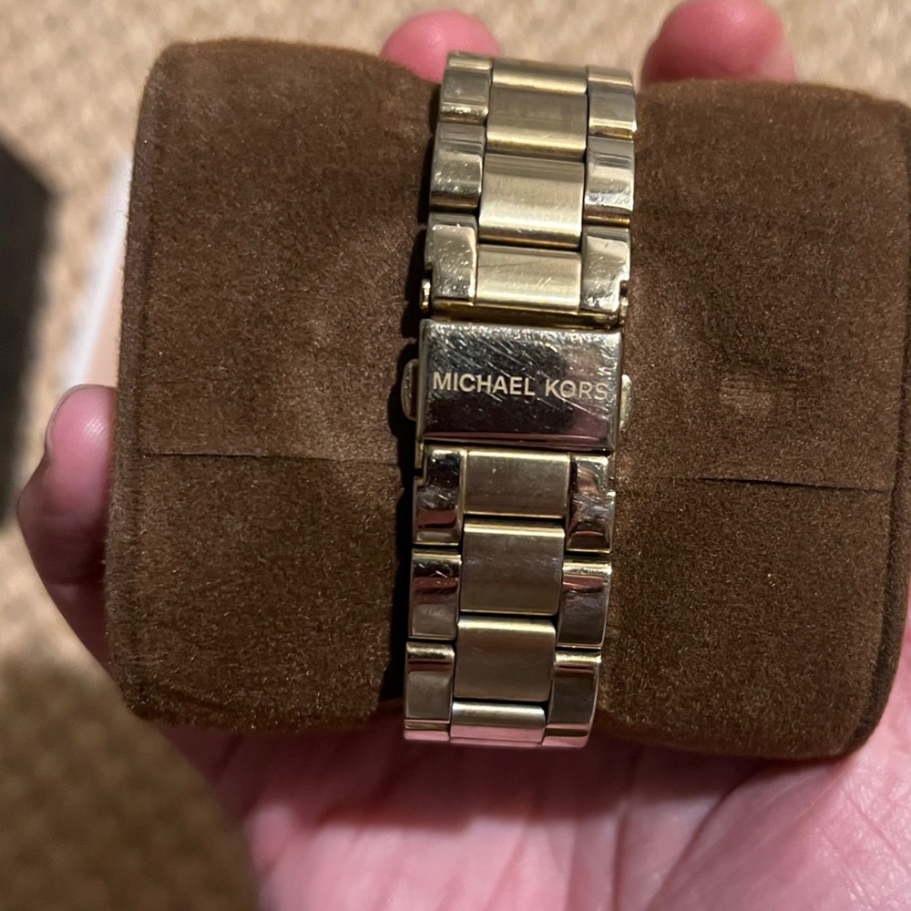 Michael Kors Blair Blue Crystal Chronograph Watch Gold Tone MK w/ Box - Picture 4 of 6